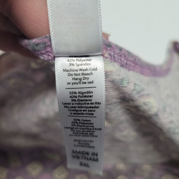 Lularoe Shirt Top Tunic Pink Star Pattern Womens 3XL Plus Casual Comfortable - Picture 7 of 7